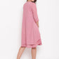 trueBrowns Pink Pin-Tucks Dress Reversible Jacket | Swadesiicart