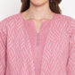 trueBrowns Pink Pin-Tucks Dress Reversible Jacket | Swadesiicart