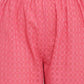 trueBrowns Pink Grid Dobby Kurta-Contrast Palazzo | Swadesiicart