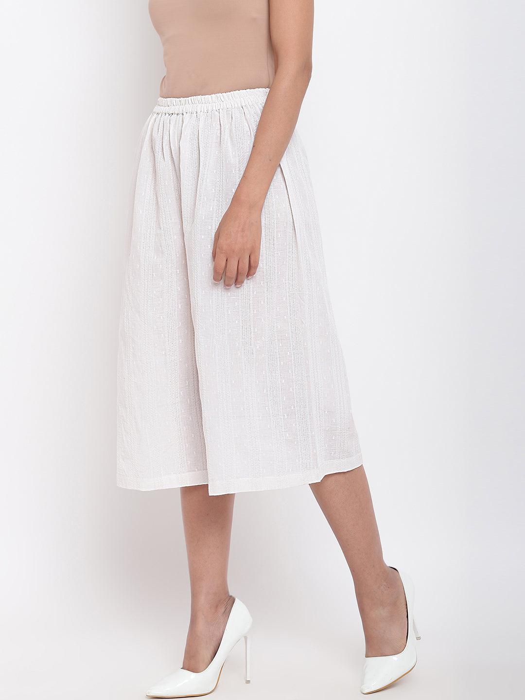 trueBrowns White Cotton Pant | Swadesiicart