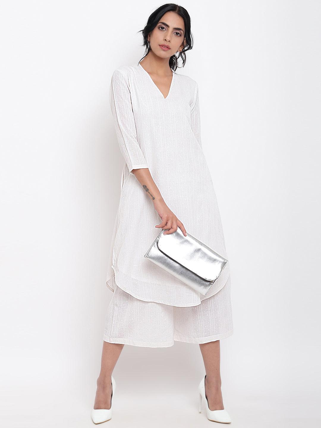 trueBrowns White Cotton Pant | Swadesiicart