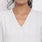 trueBrowns White Dobby Kurta Set | Swadesiicart