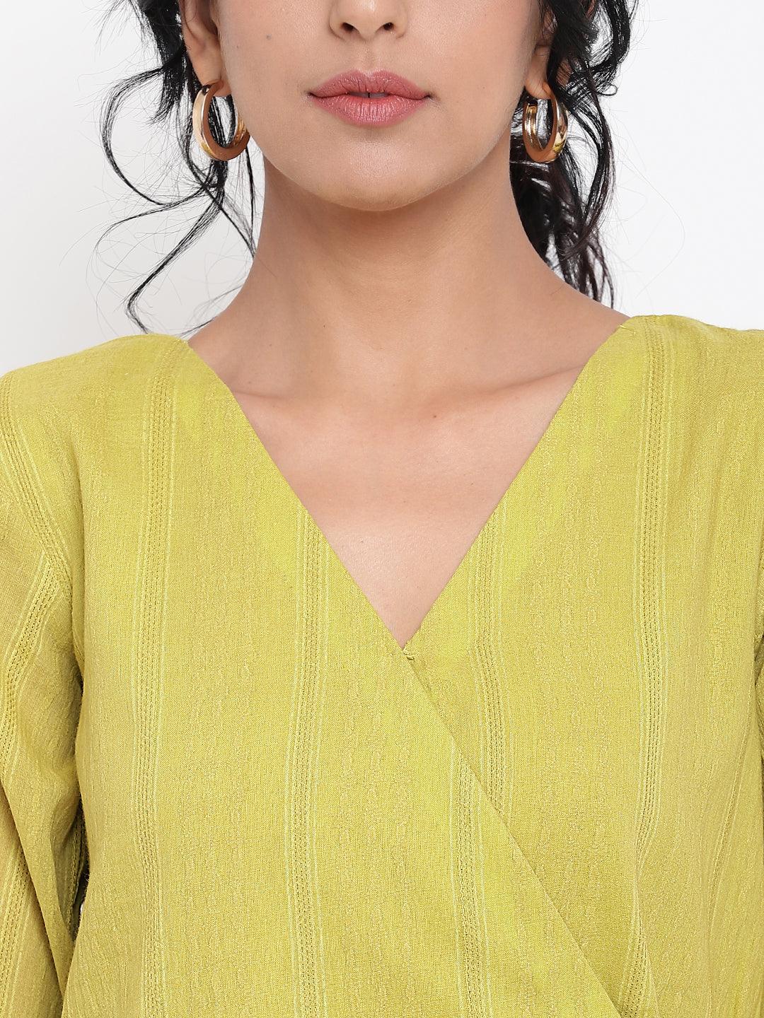 trueBrowns Green Cotton Angrakha Kurta Set | Swadesiicart