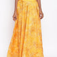 trueBrowns Yellow Foil Organza Skirt | Swadesiicart