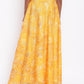 trueBrowns Yellow Foil Organza Skirt | Swadesiicart