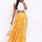 trueBrowns Yellow Foil Organza Skirt | Swadesiicart
