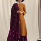 trueBrowns Wine Velvet Embroidered Shawl | Swadesiicart
