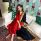 trueBrowns Black Velvet Embroidered Lace Shawl | Relove | Swadesiicart