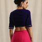trueBrowns Blue Velvet Gota Blouse | Swadesiicart