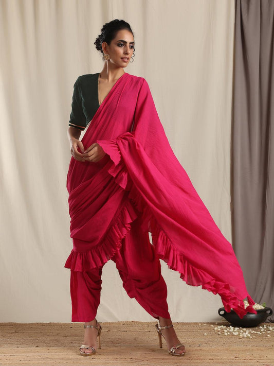 trueBrowns Green Velvet Gota Blouse | Swadesiicart