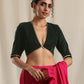 trueBrowns Green Velvet Gota Blouse | Swadesiicart