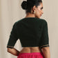 trueBrowns Green Velvet Gota Blouse | Swadesiicart
