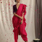 trueBrowns Wine Velvet Embroidered Blouse | Swadesiicart