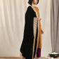 trueBrowns Black Velvet Embroidered Lace Shawl | Relove | Swadesiicart