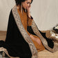 trueBrowns Black Velvet Embroidered Lace Shawl | Relove | Swadesiicart