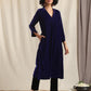 trueBrowns Blue Velvet Slit Kurta | Swadesiicart