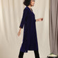trueBrowns Blue Velvet Slit Kurta | Swadesiicart