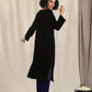 trueBrowns Black Velvet slit Kurta | Swadesiicart