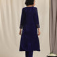 trueBrowns Blue Velvet Gota Kurta | Swadesiicart