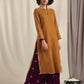 trueBrowns Brown Velvet Slit Kurta | Swadesiicart