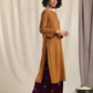 trueBrowns Brown Velvet Slit Kurta | Swadesiicart