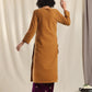trueBrowns Brown Velvet Slit Kurta | Swadesiicart