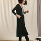 trueBrowns Green Velvet Flared Gota Kurta | Swadesiicart