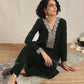 trueBrowns Green Velvet Pant | Swadesiicart