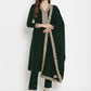 trueBrowns Green Velvet Shawl | Swadesiicart