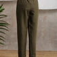 trueBrowns Cotton Linen Dark Green Pant | Swadesiicart