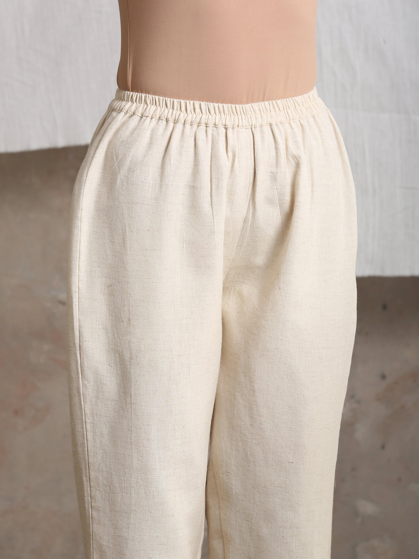 trueBrowns Beige Pure Cotton Pant | Swadesiicart
