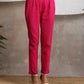 trueBrowns Pink Crinkled Pant | Swadesiicart