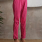 trueBrowns Magenta Pink Crinkled Pant | Swadesiicart