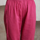 trueBrowns Magenta Pink Crinkled Pant | Swadesiicart