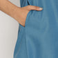 trueBrowns Cotton Linen Steel Blue Kurta Pant Set | Swadesiicart