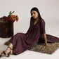 trueBrowns Cotton Linen Purple Kurta Pant Set | Swadesiicart