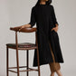 trueBrowns Cotton Linen Black Kurta Pant Set | Swadesiicart