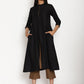 trueBrowns Cotton Linen Black Kurta Pant Set | Swadesiicart