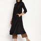trueBrowns Cotton Linen Black Kurta Pant Set | Swadesiicart