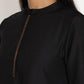 trueBrowns Cotton Linen Black Kurta Pant Set | Swadesiicart