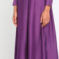 trueBrowns Silk Purple Gathered Sleeve Flared Kurta Palazzo Set | Swadesiicart