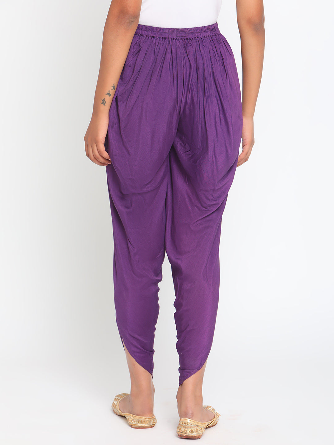 trueBrowns Silk Purple Dhoti Pant | Swadesiicart