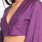 trueBrowns Silk Purple Gathered Sleeve Blouse | Swadesiicart