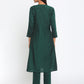 trueBrowns Green Silk Angrakha Set | Swadesiicart