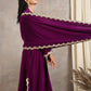 trueBrowns Wine Velvet Lace Shawl | Swadesiicart