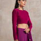 trueBrowns Pink Velvet Lace Blouse | Swadesiicart