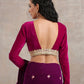 trueBrowns Pink Velvet Lace Blouse | Swadesiicart