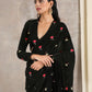 trueBrowns Black Velvet Embroidered Blouse | Swadesiicart
