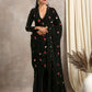 trueBrowns Black Velvet Embroidered Blouse | Swadesiicart