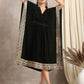 trueBrowns Black Velvet Embroidered Lace Kaftan | Swadesiicart